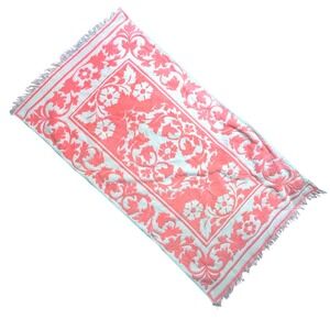 VTG‎ Sears Bath Towel Pink Daisy Floral Roses Tassel Boho Cottagecore Retro